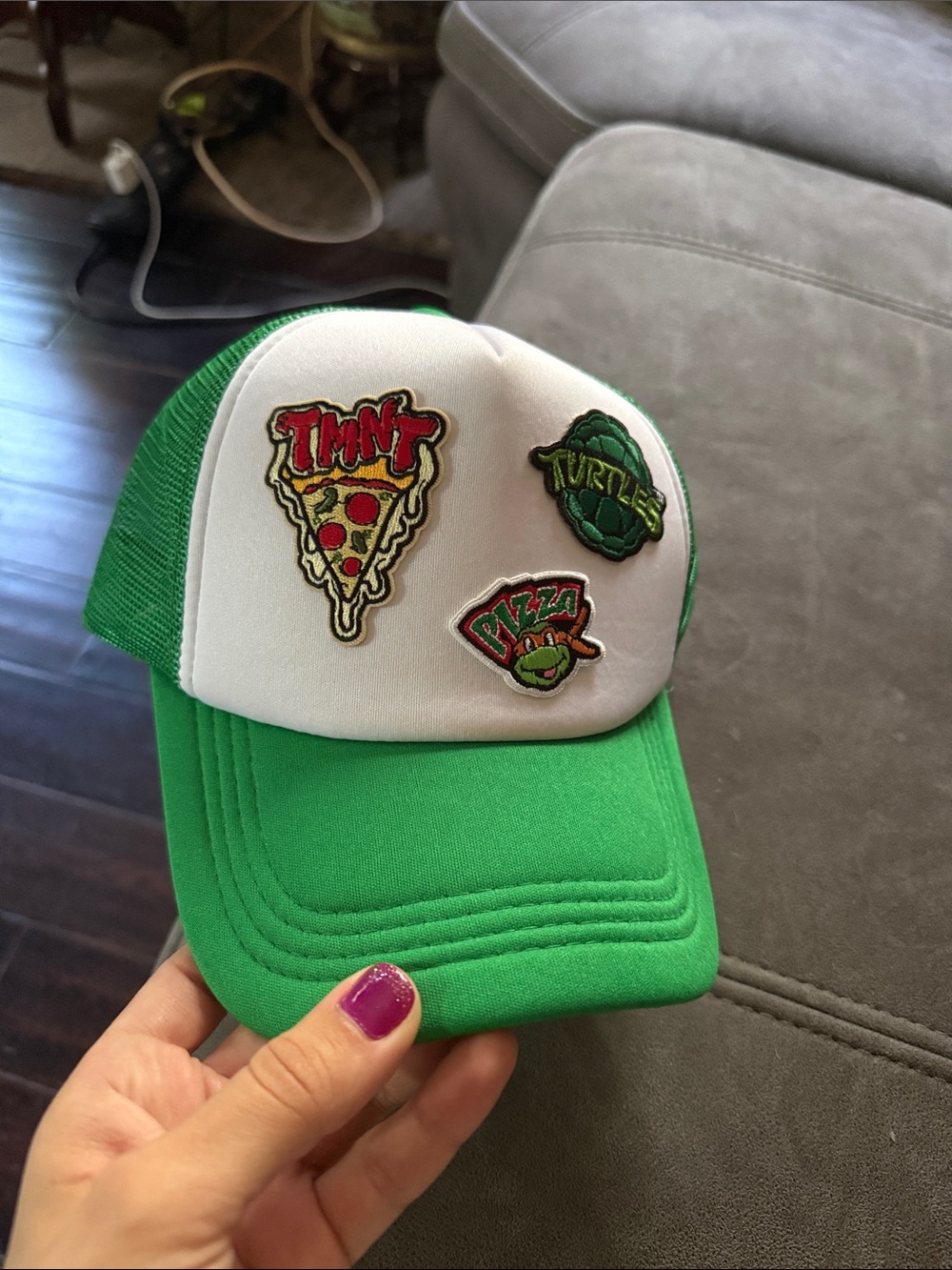 Green Trucker Hat ninja turtles adults or children fun beach casual